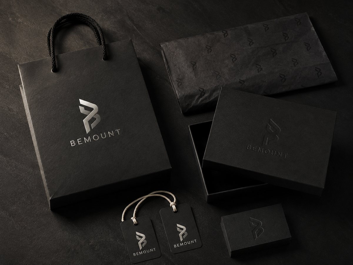 Bemount branded packaging and collateral