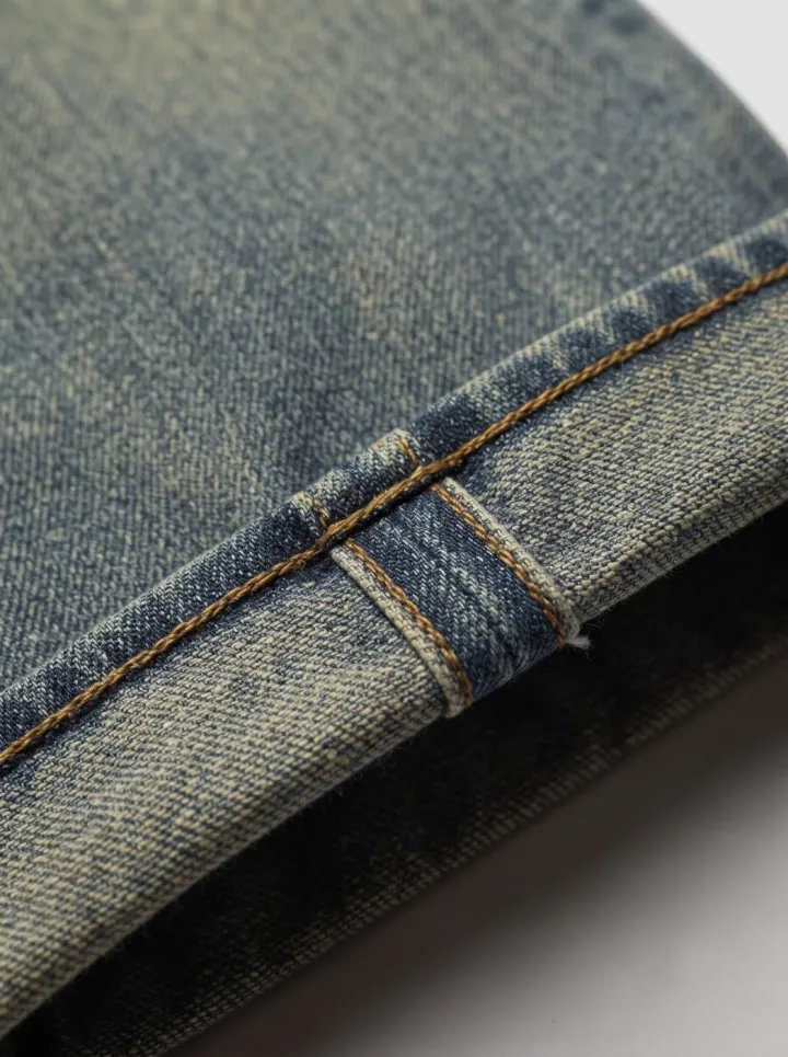 Bemount Bemount 90s Plaza Baggy Jeans in Vintage Tinted Blue, texture view