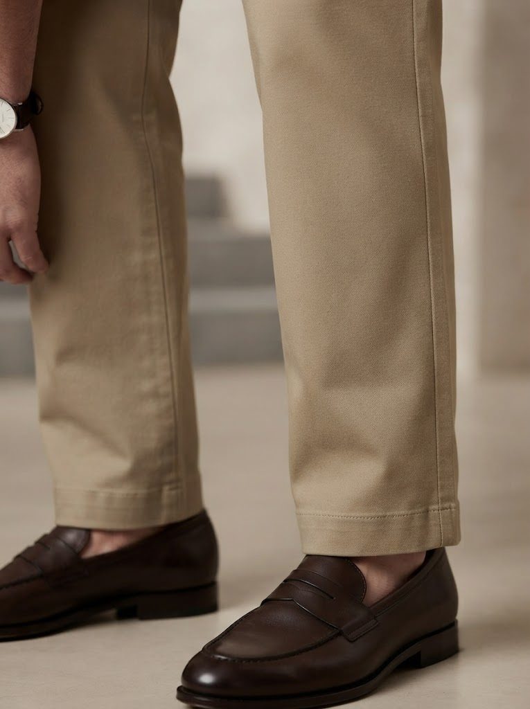 Classic Sand Chino, hem view