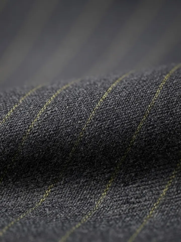 Bemount Deep Charcoal Pinstripe Chino, texture view