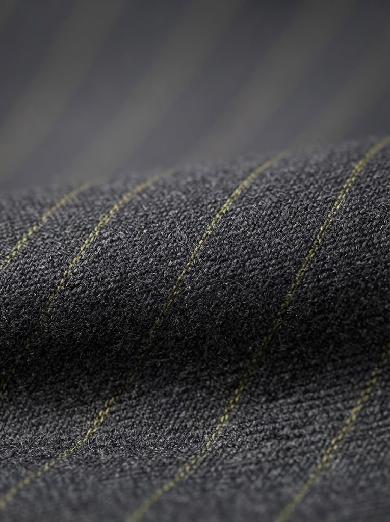 Deep Charcoal Pinstripe Chino, texture view