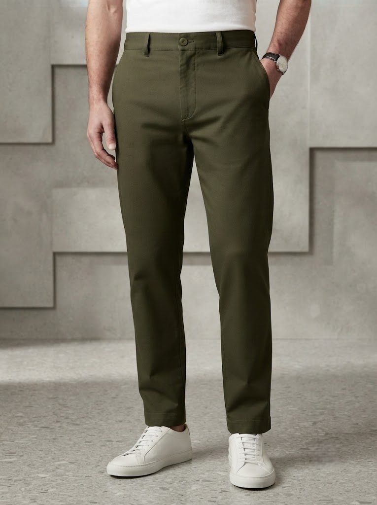 Olive Green Chino, front view