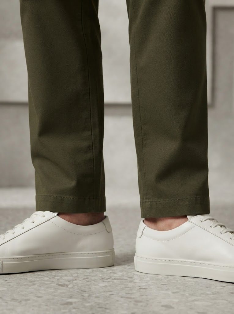Olive Green Chino, hem view