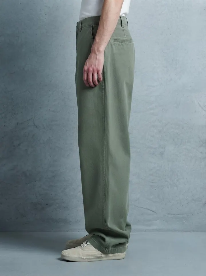 Bemount Wide-Leg Chino, Faded Military Green, side view