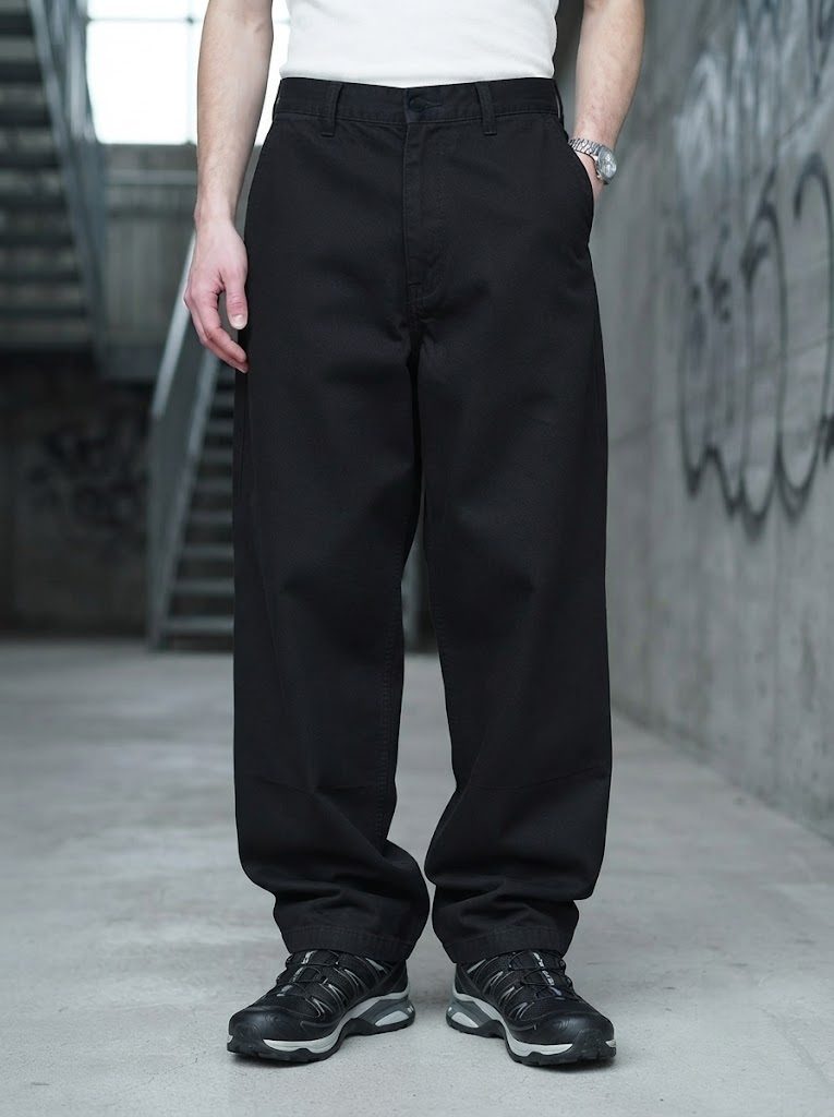 Wide-Leg Chino, Pitch Black, front view