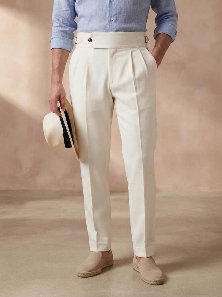 Amalfi Ecru Gurkha Trouser, front view