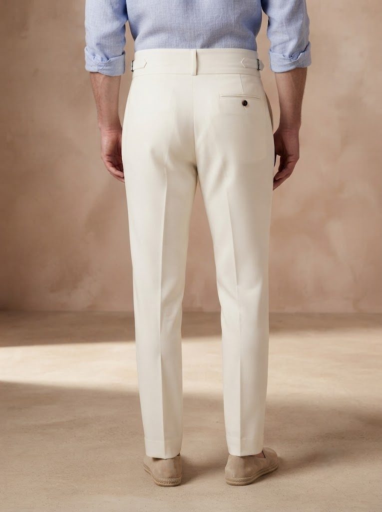 Amalfi Ecru Gurkha Trouser, back view