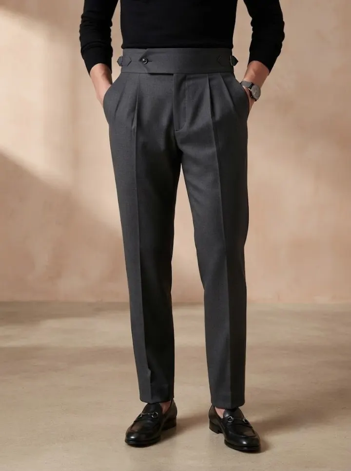 Bemount Elegant Charcoal Gurkha Trouser, front view