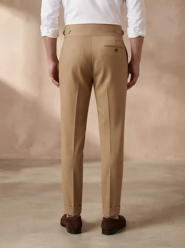 Bemount Elegant Khaki Gurkha Trouser, back view