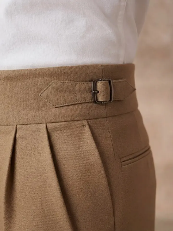 Bemount Elegant Khaki Gurkha Trouser, buckle view