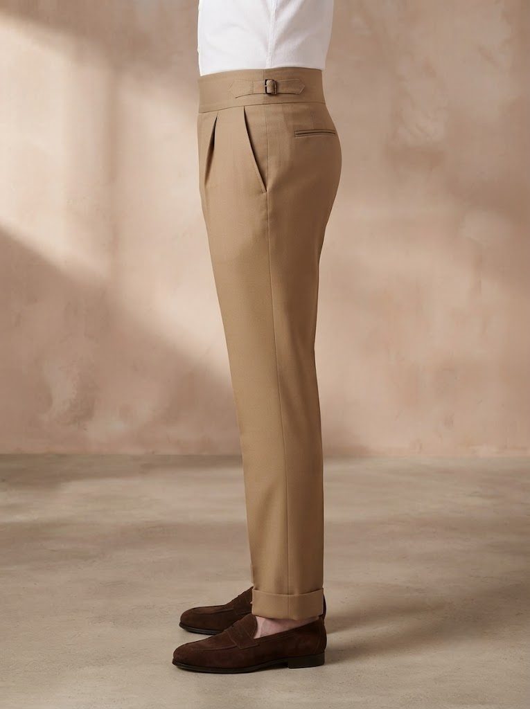 Elegant Khaki Gurkha Trouser, side view