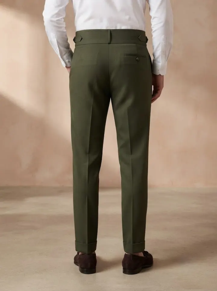 Bemount Sartorial Olive Gurkha Trouser, back view