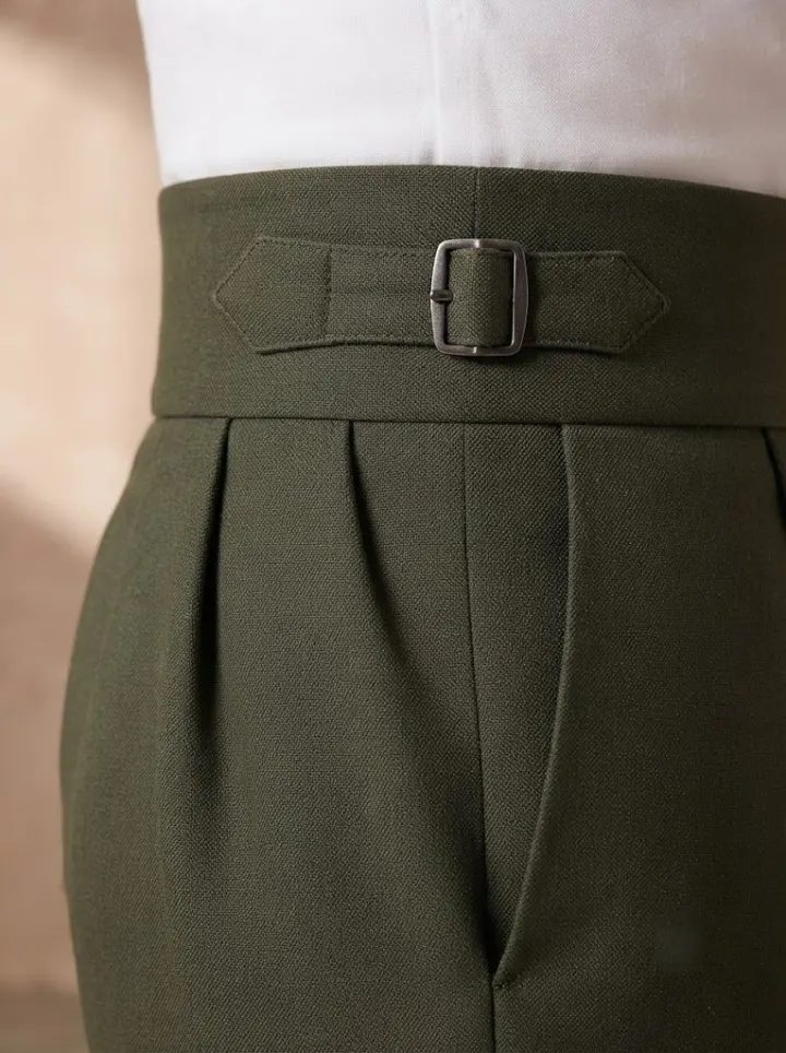Bemount Sartorial Olive Gurkha Trouser, buckle view