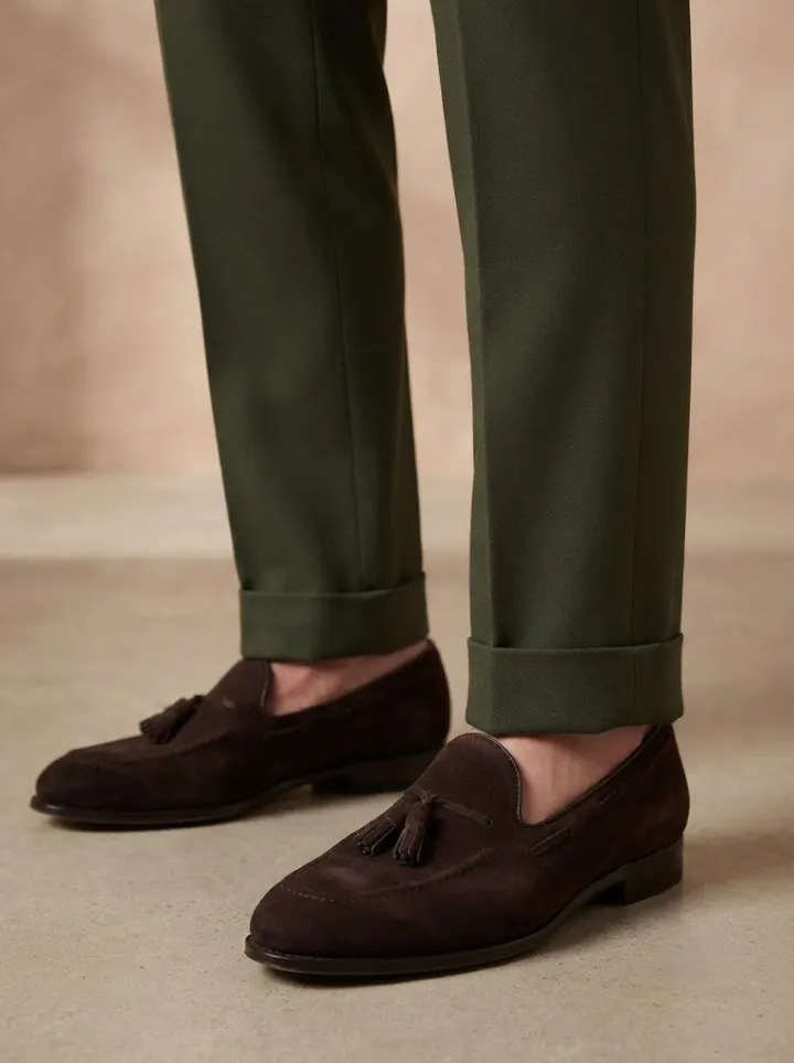 Bemount Sartorial Olive Gurkha Trouser, hem view