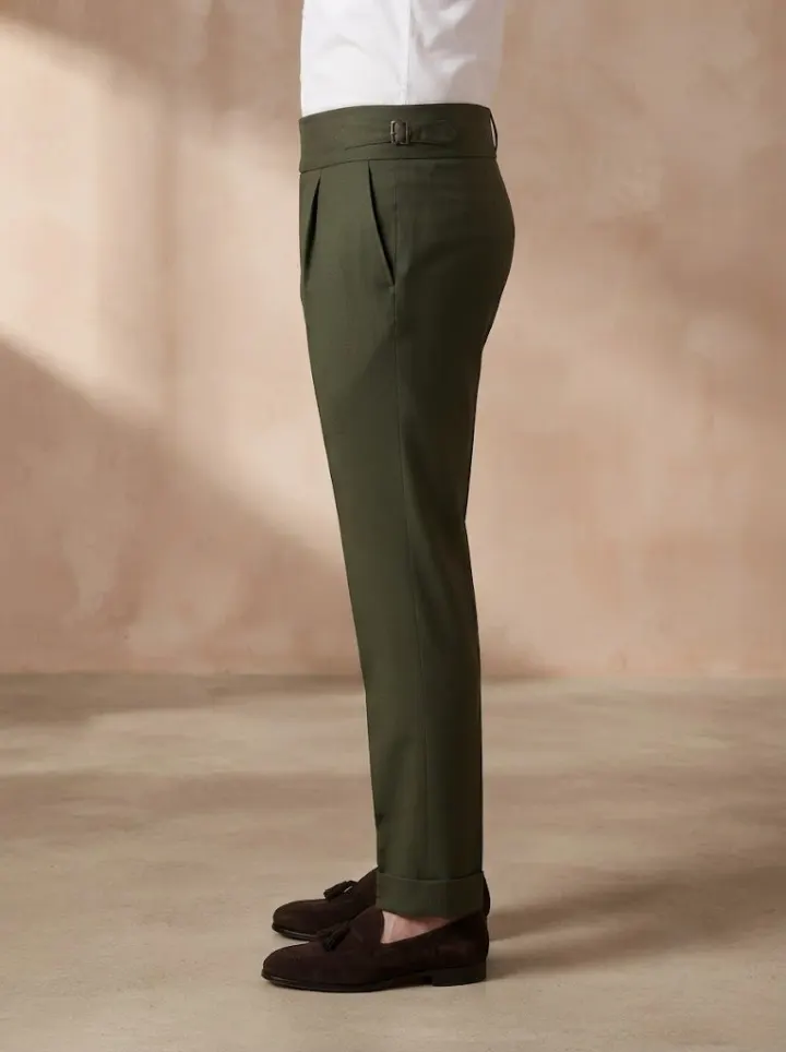 Bemount Sartorial Olive Gurkha Trouser, side view