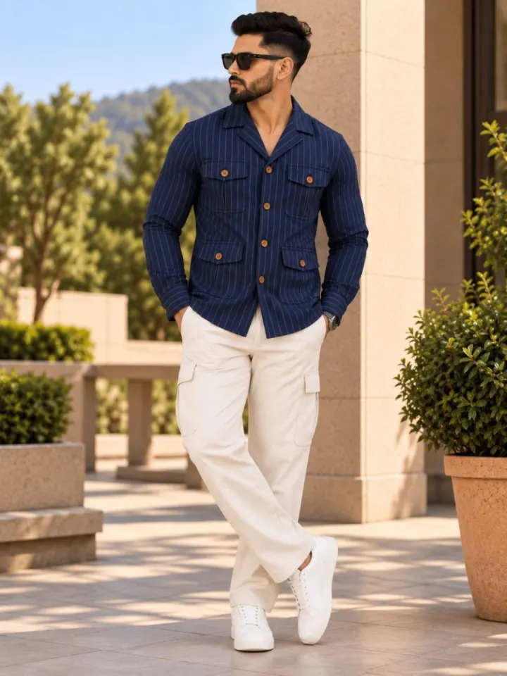 Bemount Midnight Pinstripe Hunter Shirt, view 1