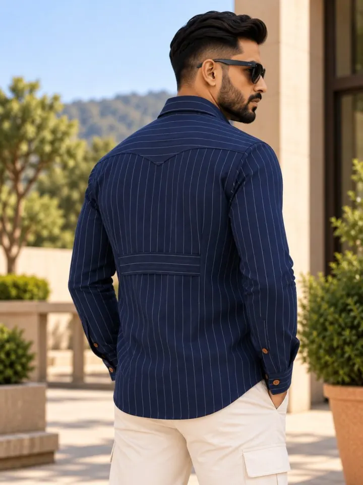 Bemount Midnight Pinstripe Hunter Shirt, view 3