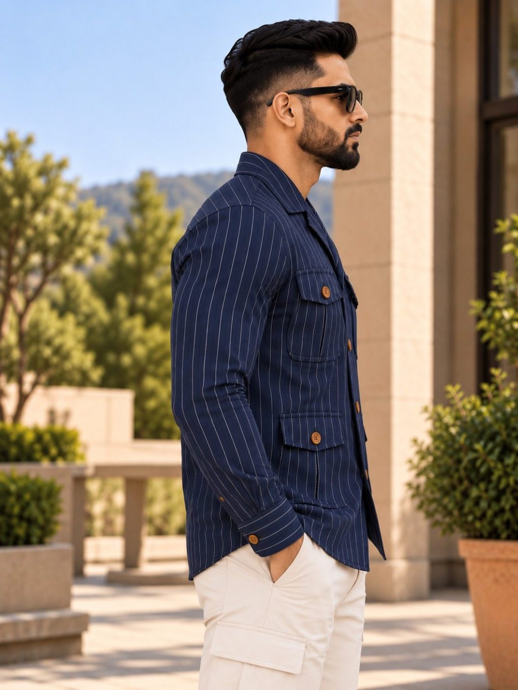 Midnight Pinstripe Hunter Shirt, view 4