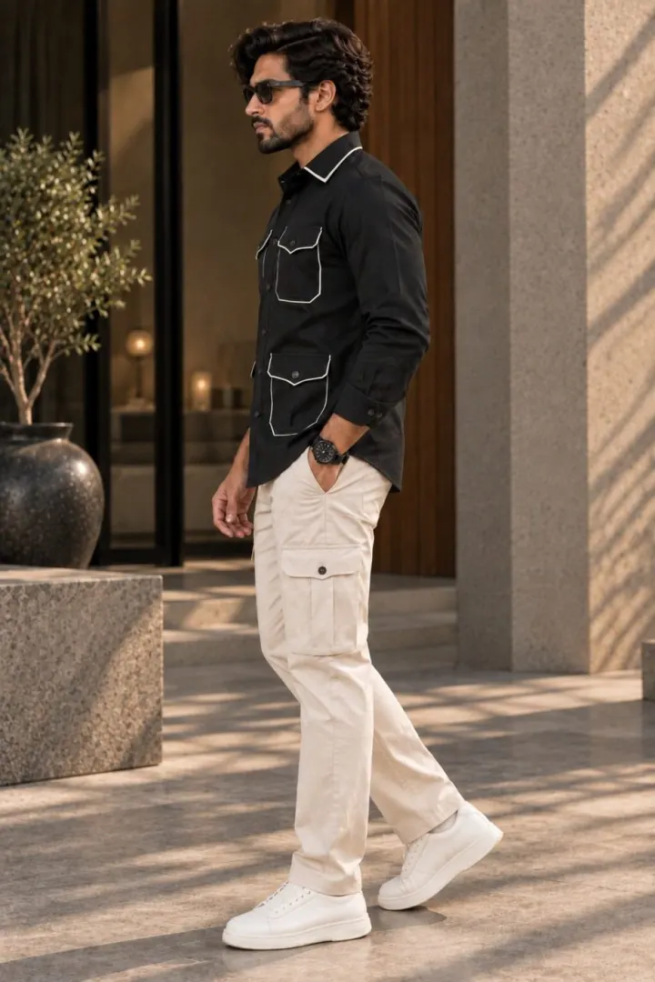 Bemount Noir Piped Hunter Shirt, view 2