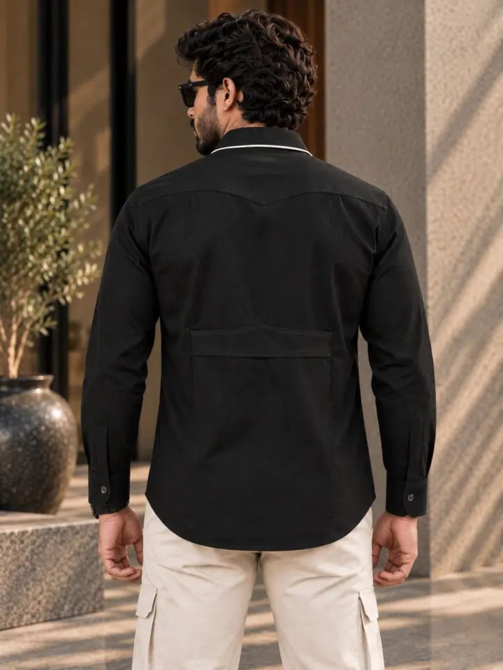 Bemount Noir Piped Hunter Shirt, view 3