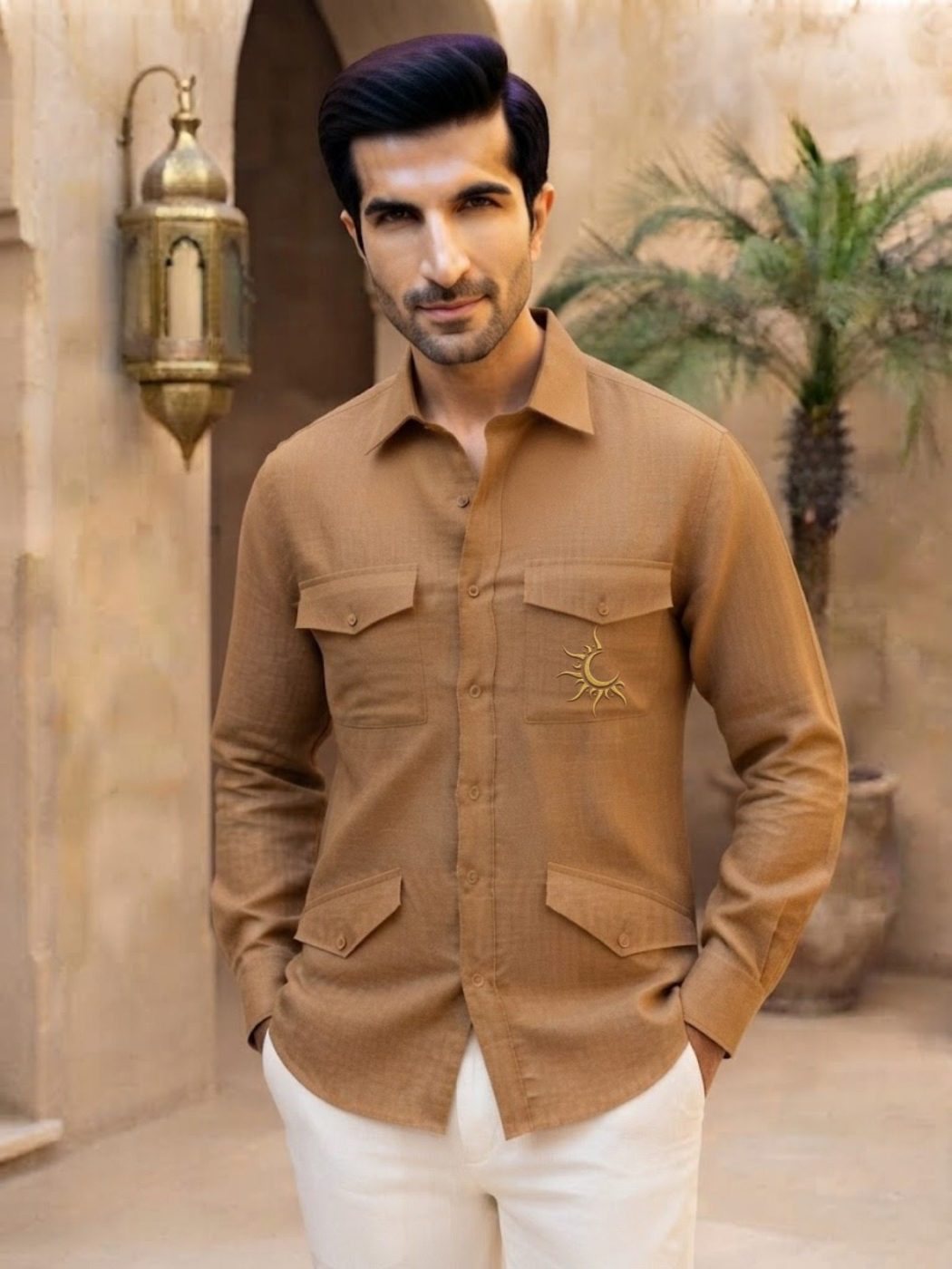 Rajputana Sahara Linen Hunter Shirt, view 2