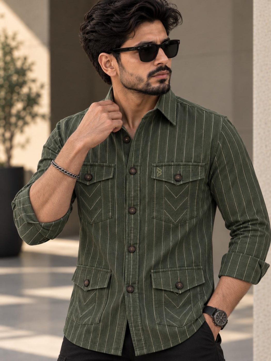 Woodland Pinstripe Hunter Shirt, view 1