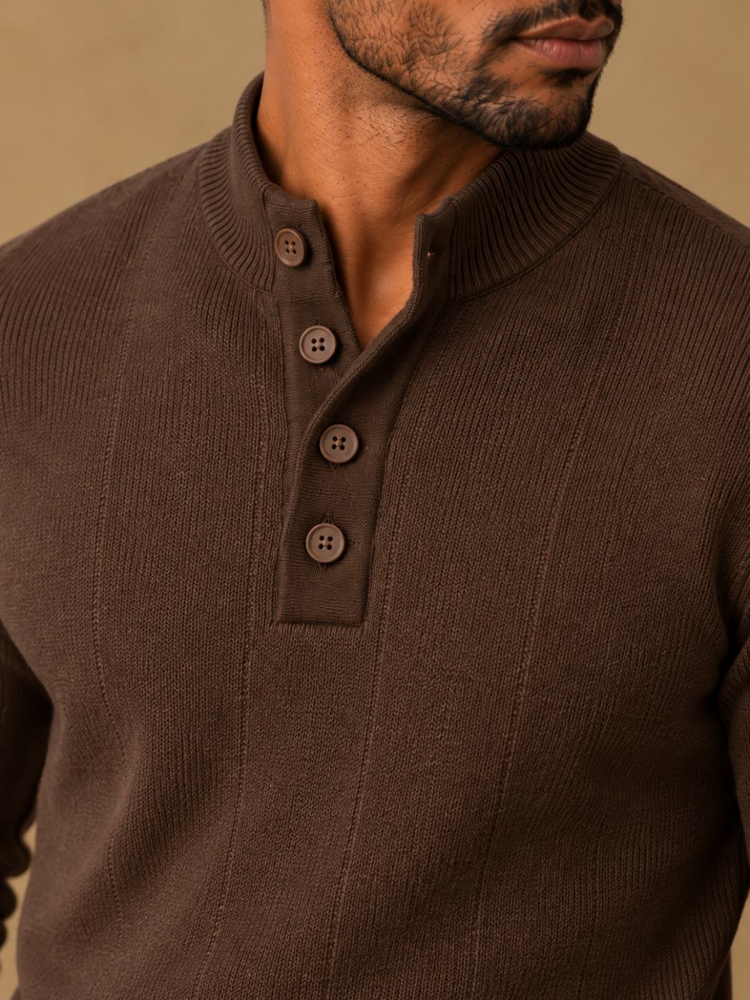 Bemount Bemount Deep Chocolate Contemporary Henley, view 5
