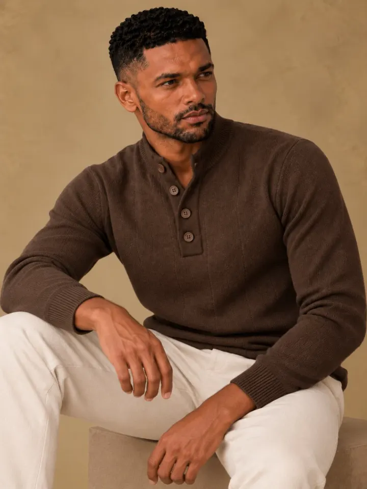 Bemount Bemount Deep Chocolate Contemporary Henley, view 6