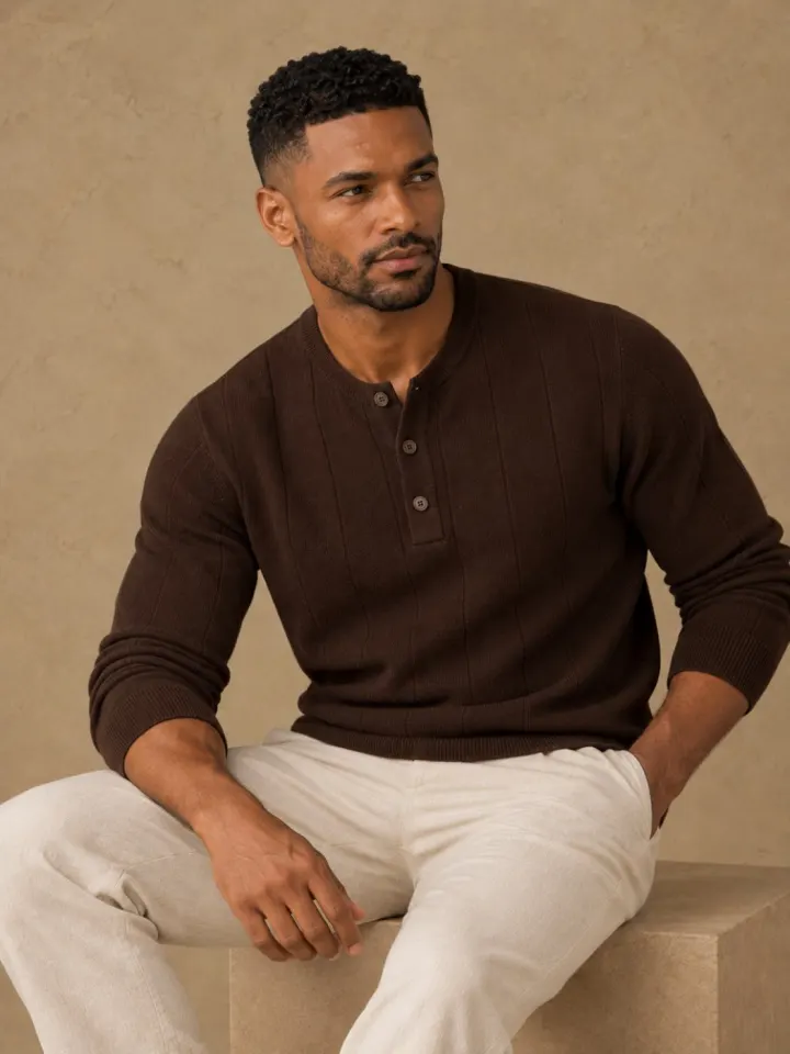 Bemount Bemount Deep Chocolate Core Henley, view 6