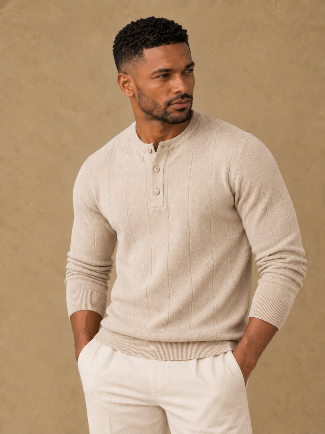 Bemount Bemount Oatmeal Stone Core Henley, view 4