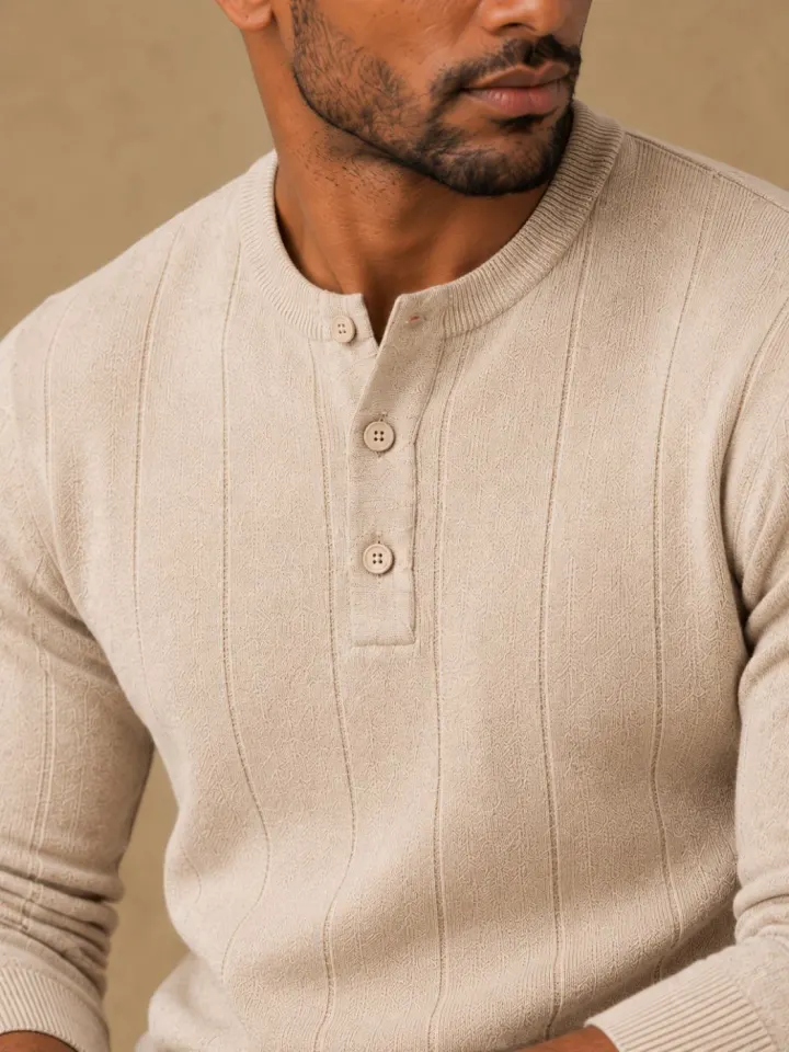 Bemount Bemount Oatmeal Stone Core Henley, view 5