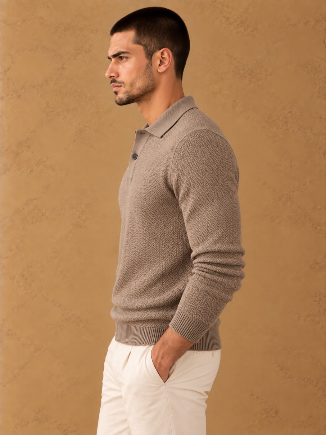 Bemount Bemount Mushroom Textured Polo, view 2