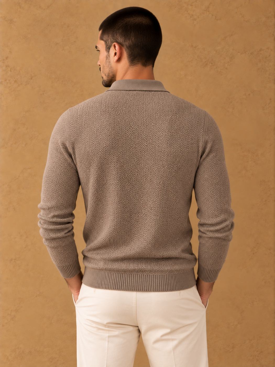 Bemount Bemount Mushroom Textured Polo, view 3