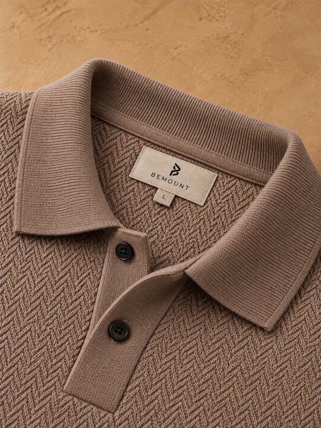 Bemount Bemount Mushroom Textured Polo, view 7