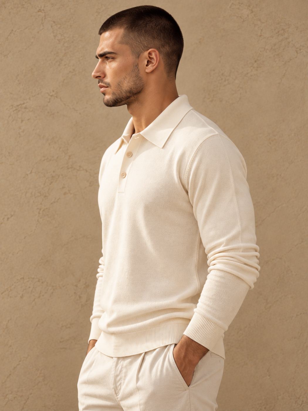 Bemount Bemount Warm Ivory Placket Polo, view 2