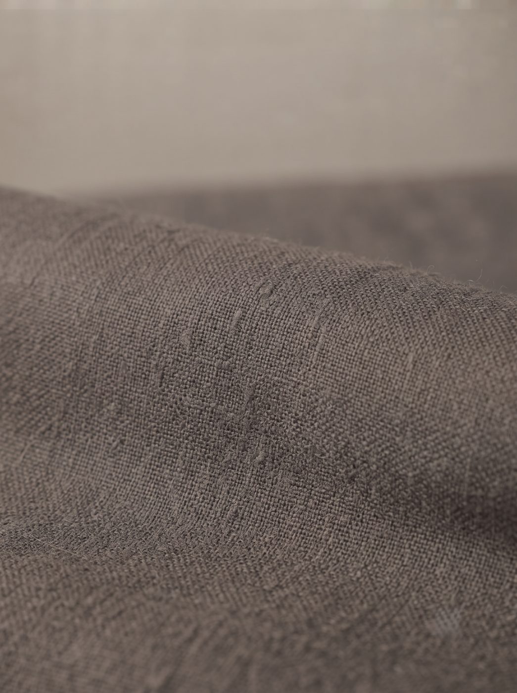 Charcoal Pleated Linen Trouser, texture view in Charcoal