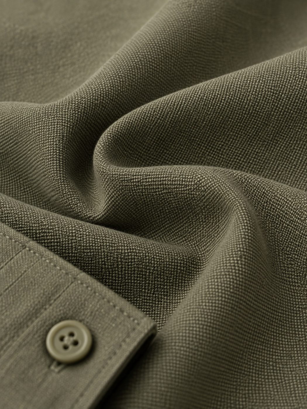 Bemount Bemount Olive Green Oxford Shirt in Olive Green, texture view
