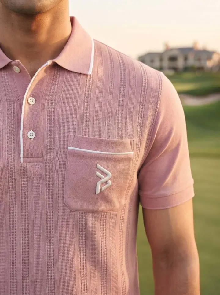 Bemount Dusty Rose Textured Polo
