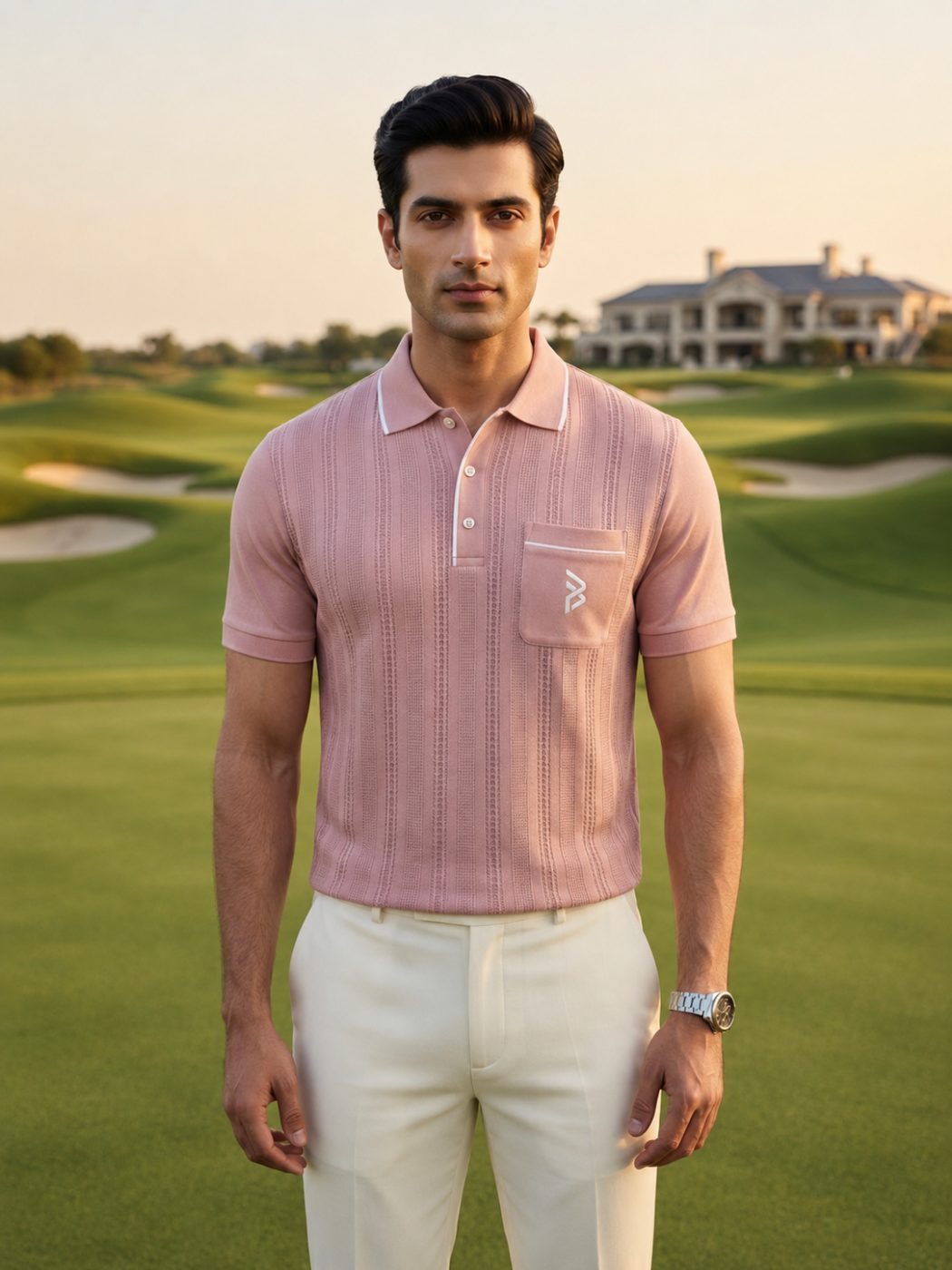 Dusty Rose Textured Polo