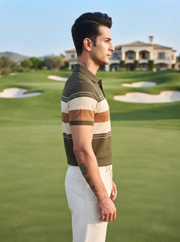 Rugby Stripe Button Polo