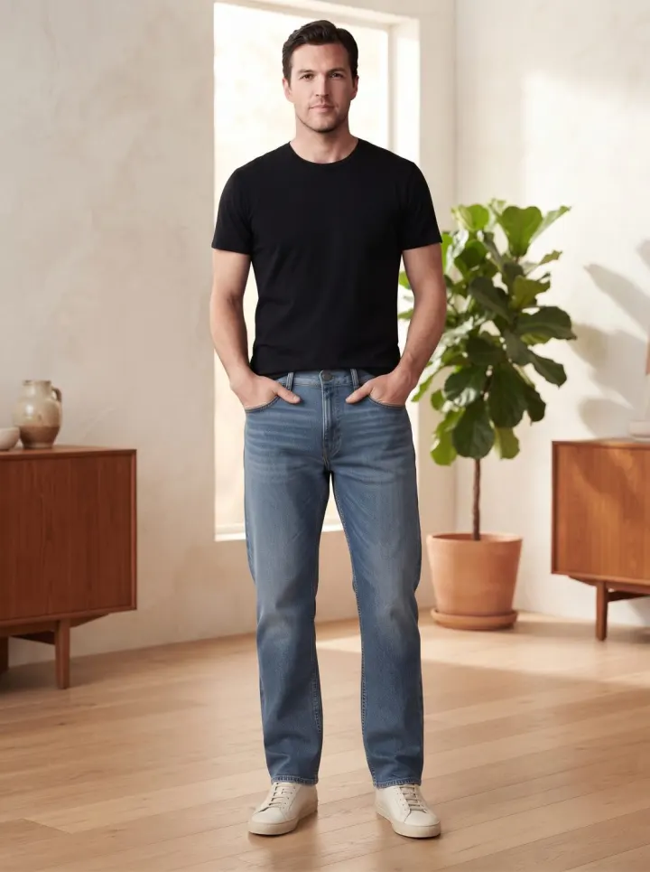 Bemount Bemount Everyday Classic Blue Regular Jeans in Classic Blue, front view
