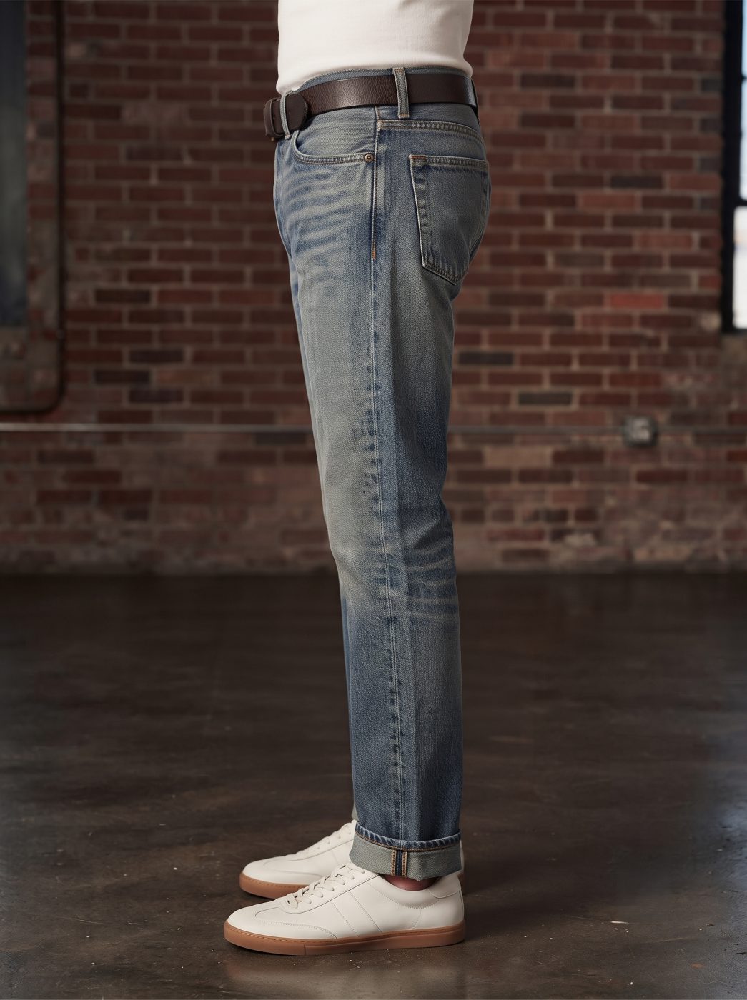 Bemount Bemount Stonewash Vintage Regular Jeans in Stonewash Blue, side view