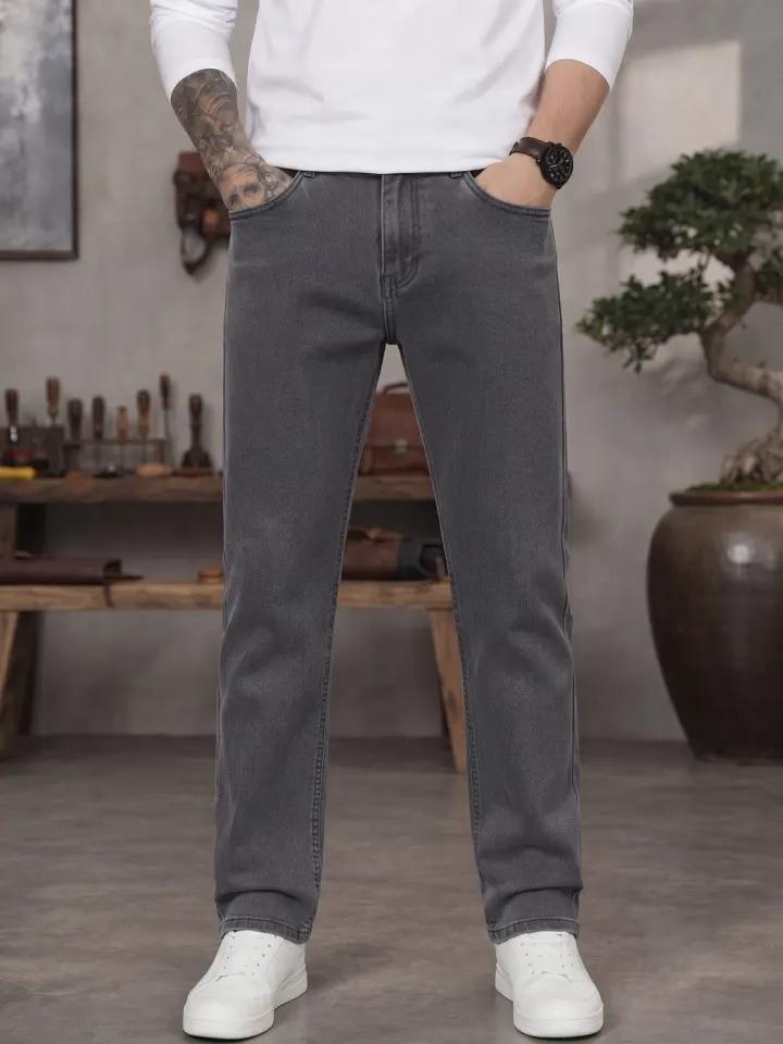 Bemount Bemount Washed Charcoal Grey Regular Jeans in Washed Charcoal Grey, front view