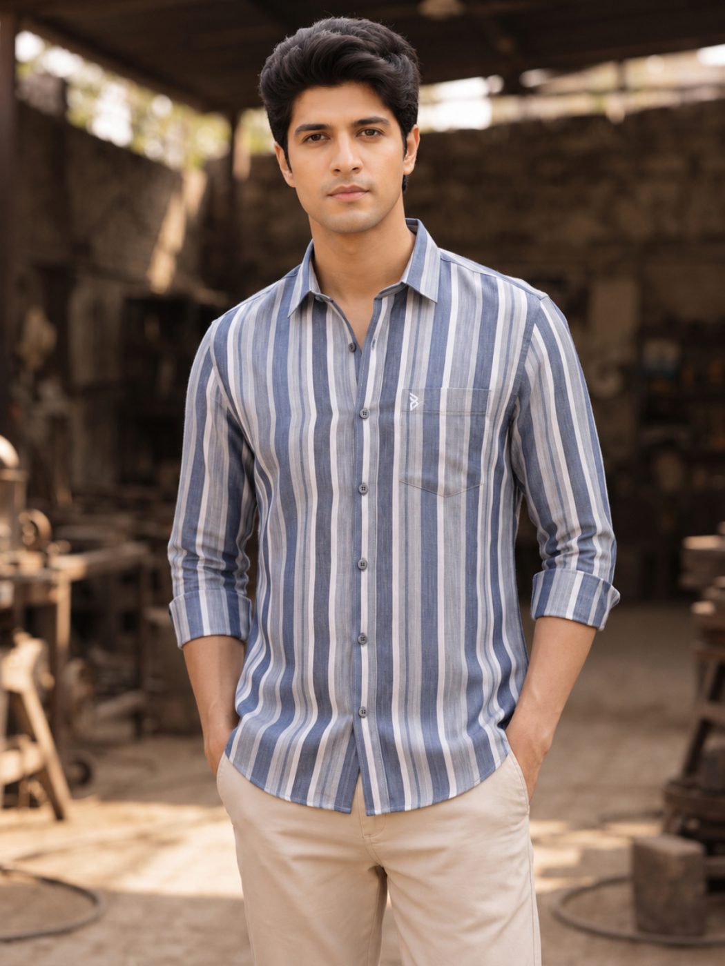 Arven Strata Linen-Cotton Shirt