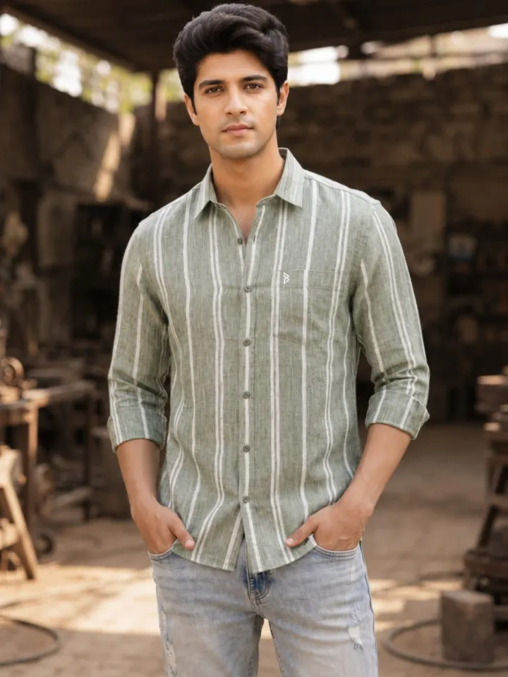 Heritage Stripe Linen Blend Shirt