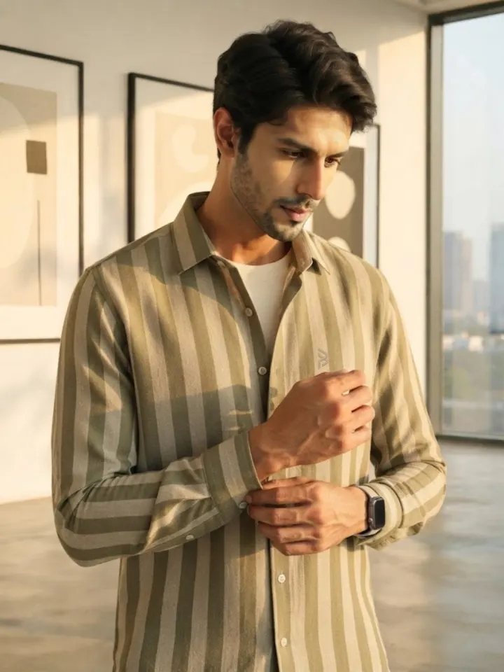 Resort Stripe Cotton-Linen Shirt