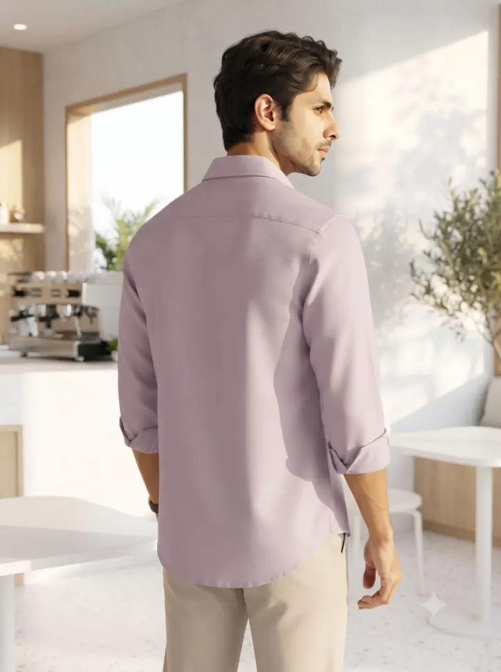 Bemount Riviera Lavender Linen-Blend Shirt