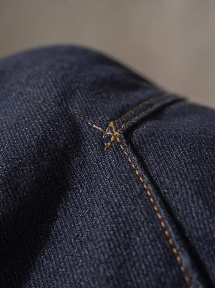 Bemount Bemount Classic Dark Indigo Clean Straight Jeans in Dark Indigo, texture view