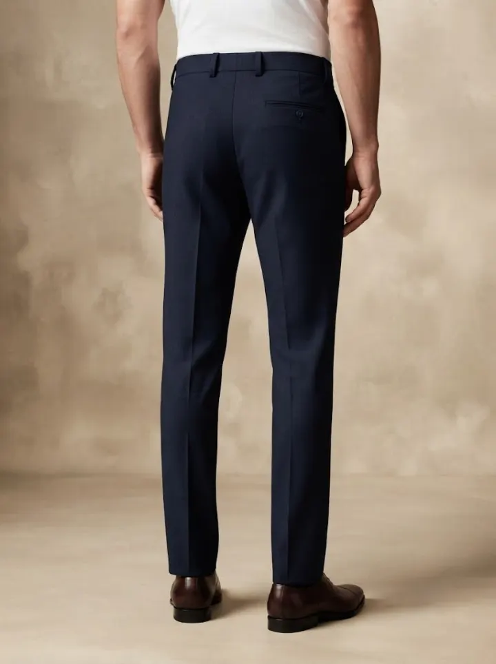 Bemount Classic Navy Tailored Trouser, back view