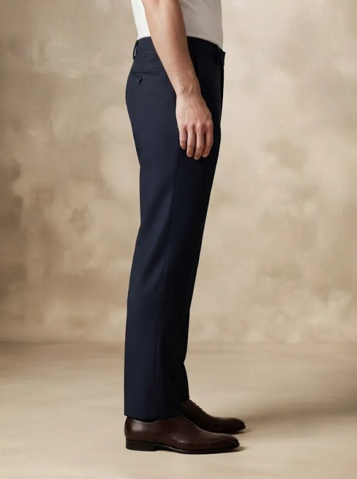 Bemount Classic Navy Tailored Trouser, side view